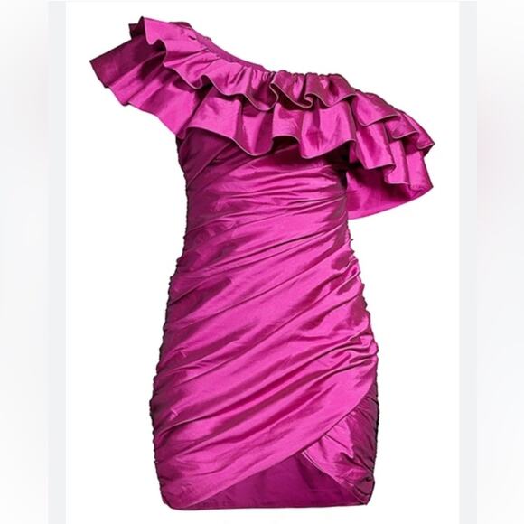 NWT Jay Godfrey Purple Jolene One Shoulder Ruched Dress Sz 2 MSRP $198 - Picture 2 of 7